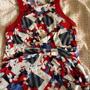 Peter Pilotto for Target Red and Blue Patterned Top